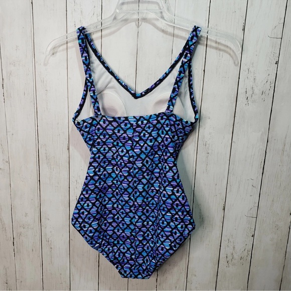 Speedo Geo Print One Piece Swimsuit Size 14 - Picture 2 of 4